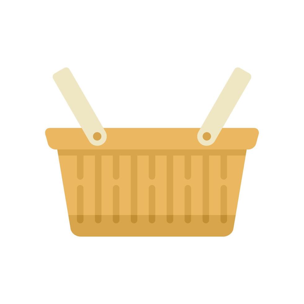 Shopping basket with handles staying open for products vector