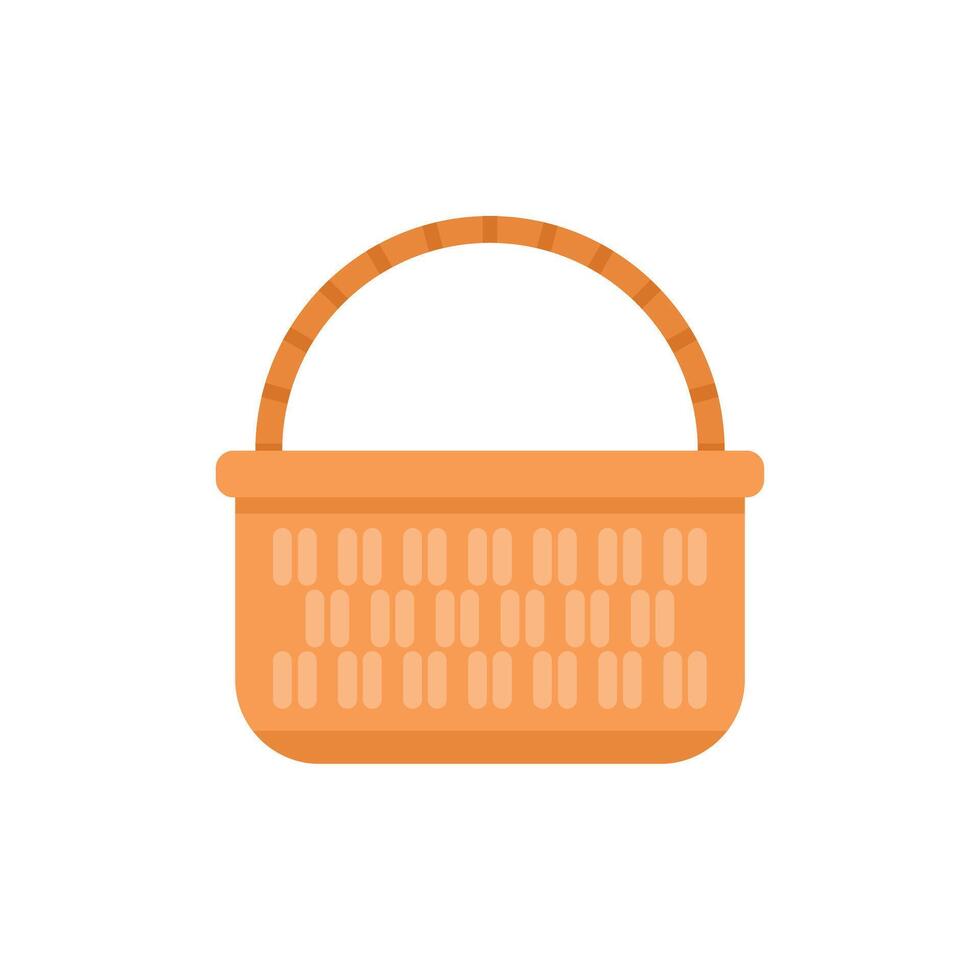 Empty wicker basket with handle for grocery shopping vector