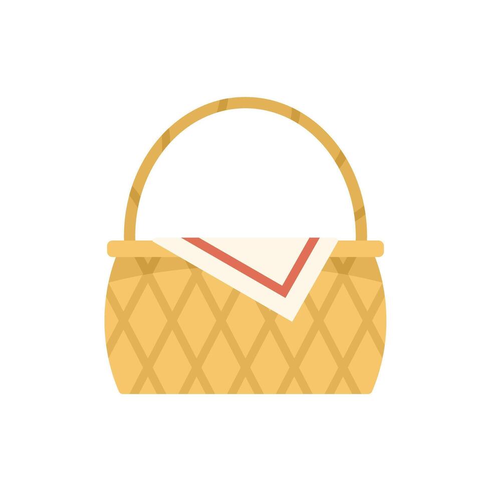 Empty picnic basket with checkered napkin waiting for food vector