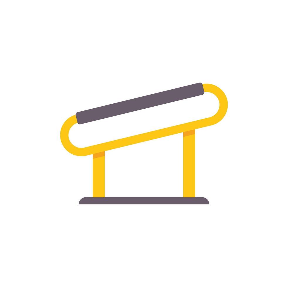 Yellow parallel bars for rehabilitation training providing support and stability vector