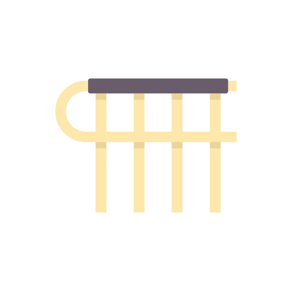 Yellow stair railing with rounded handrail providing home safety vector