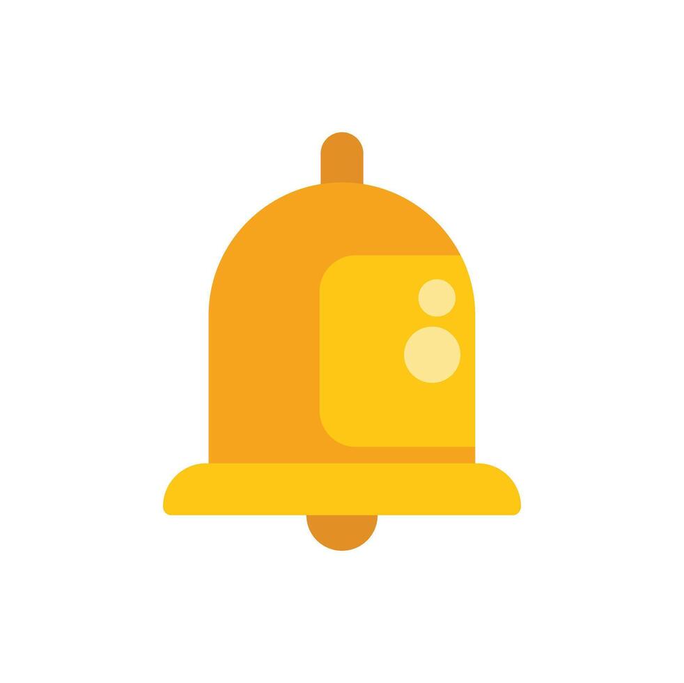 Yellow notification bell ringing signaling new message vector