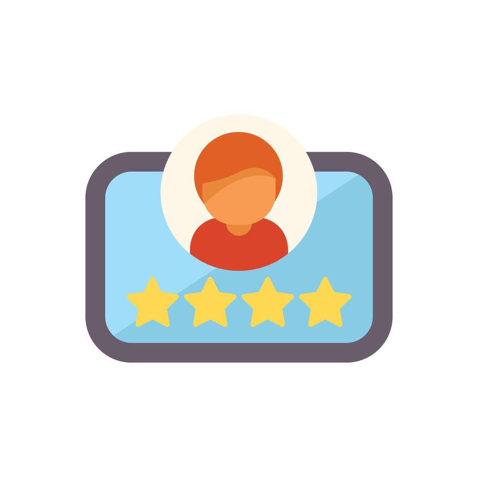 Customer getting five star review on a website profile page vector