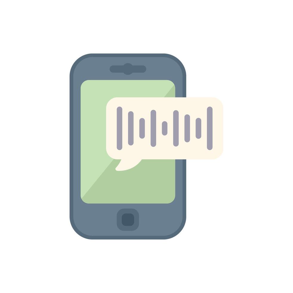 Smartphone displaying voice message notification icon vector