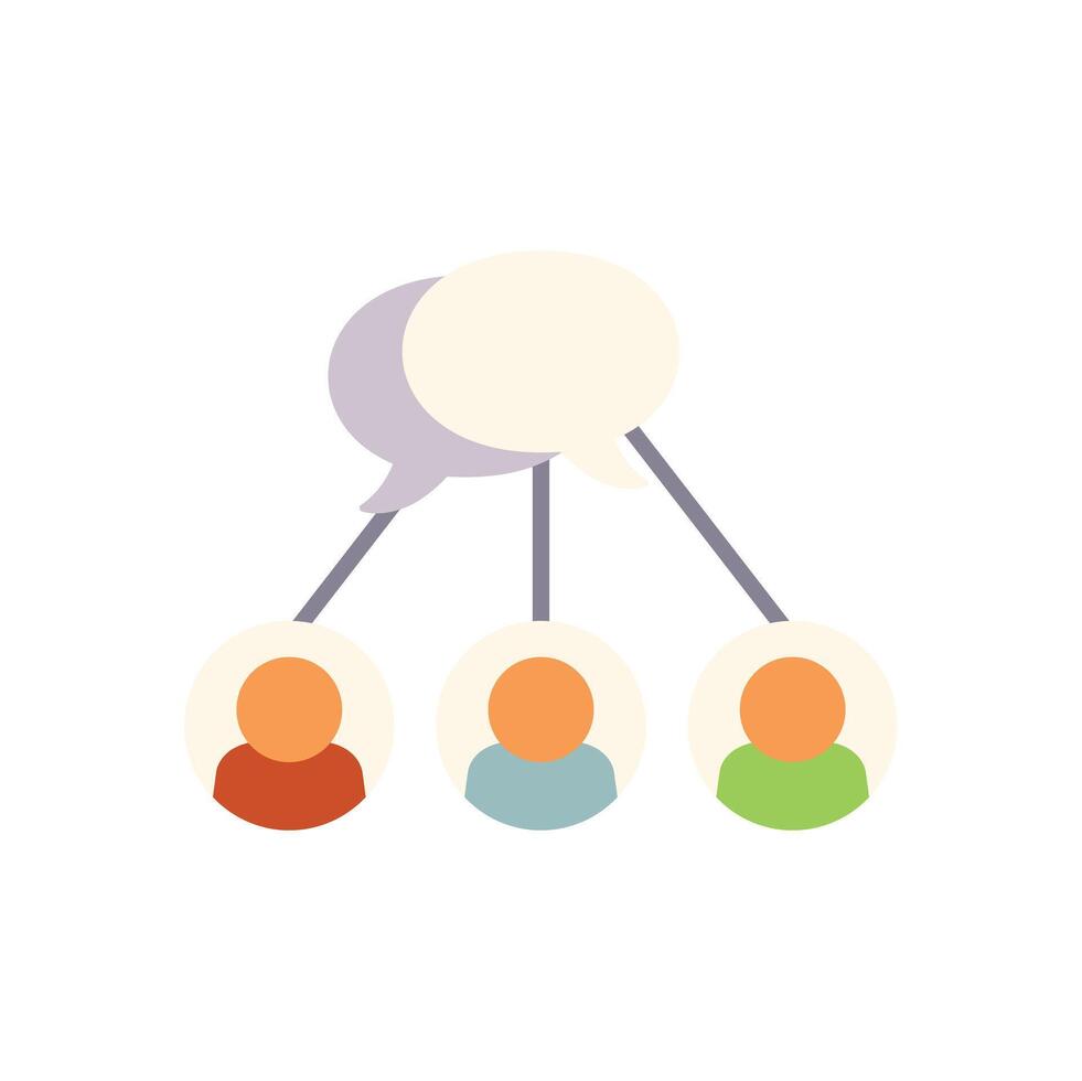 Three business people are having a conversation, sharing ideas and brainstorming vector
