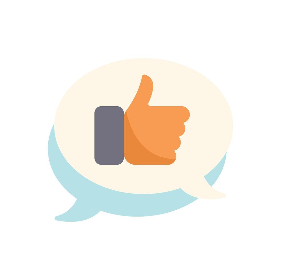 Hand showing thumb up sign in speech bubble vector