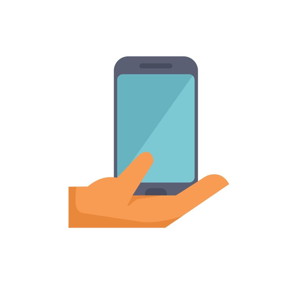 Hand holding smartphone with blank screen for mobile app advertisement vector