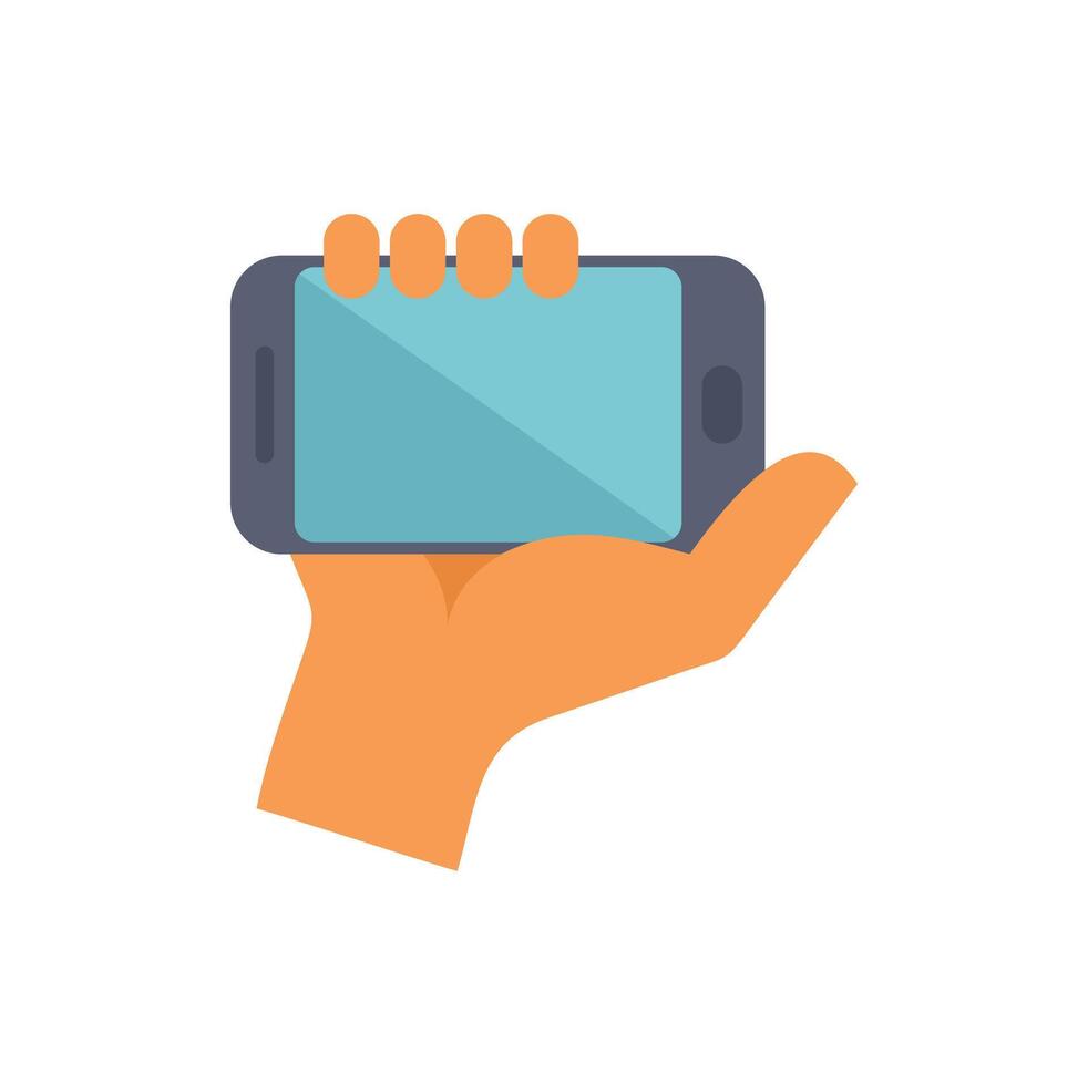 Hand holding smartphone with blank screen for copy space vector