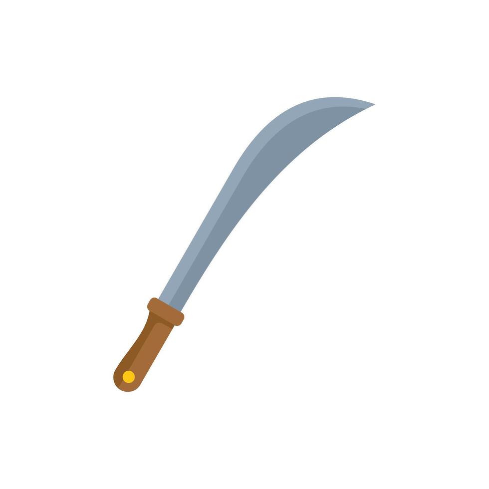 Sharp machete with wooden handle for cutting plants vector