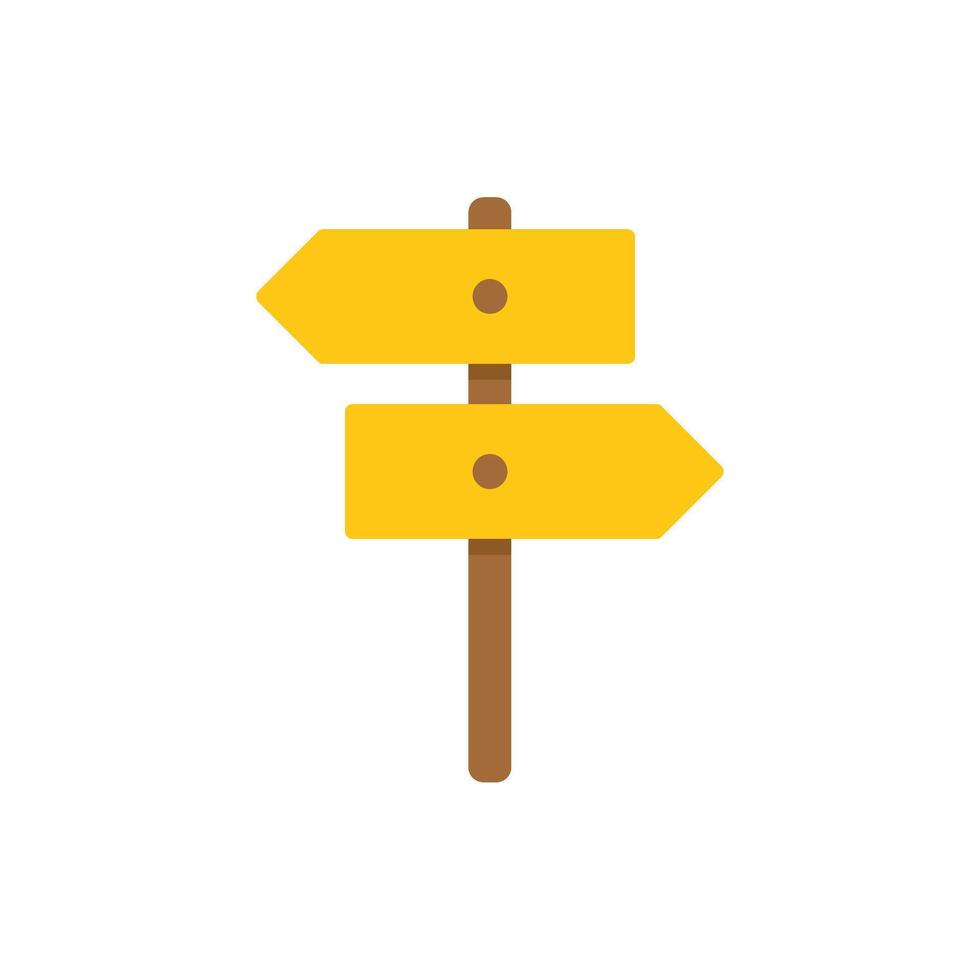 Two blank road signs pointing in opposite directions on wood post vector