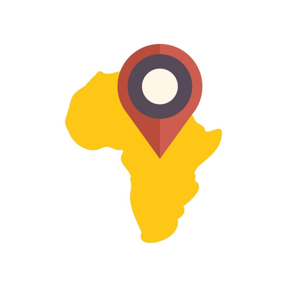 Location pin pointing africa on a map vector