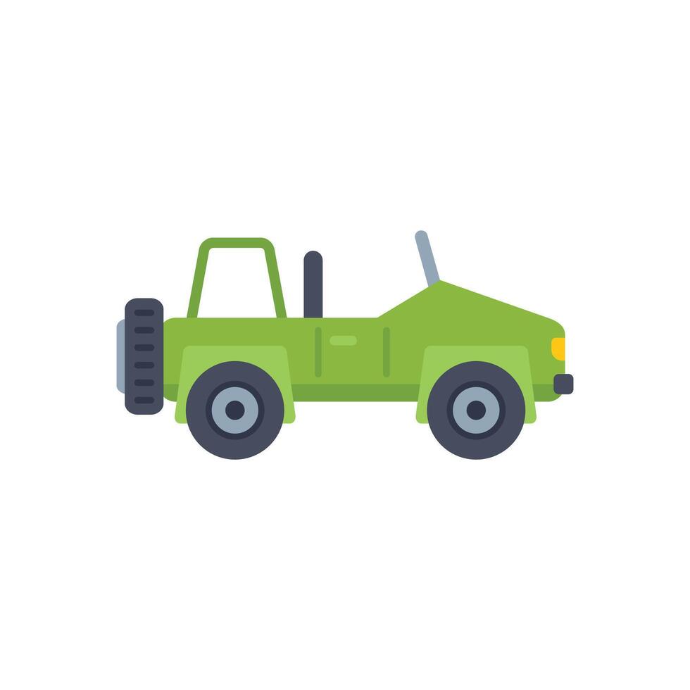 Green off road vehicle for adventures and exploring nature vector
