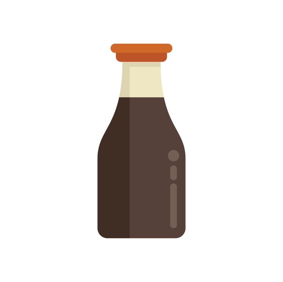 Soy sauce bottle with orange cap standing upright vector