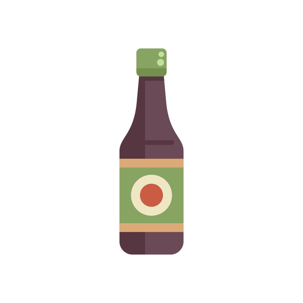 Soy sauce bottle standing on white background vector