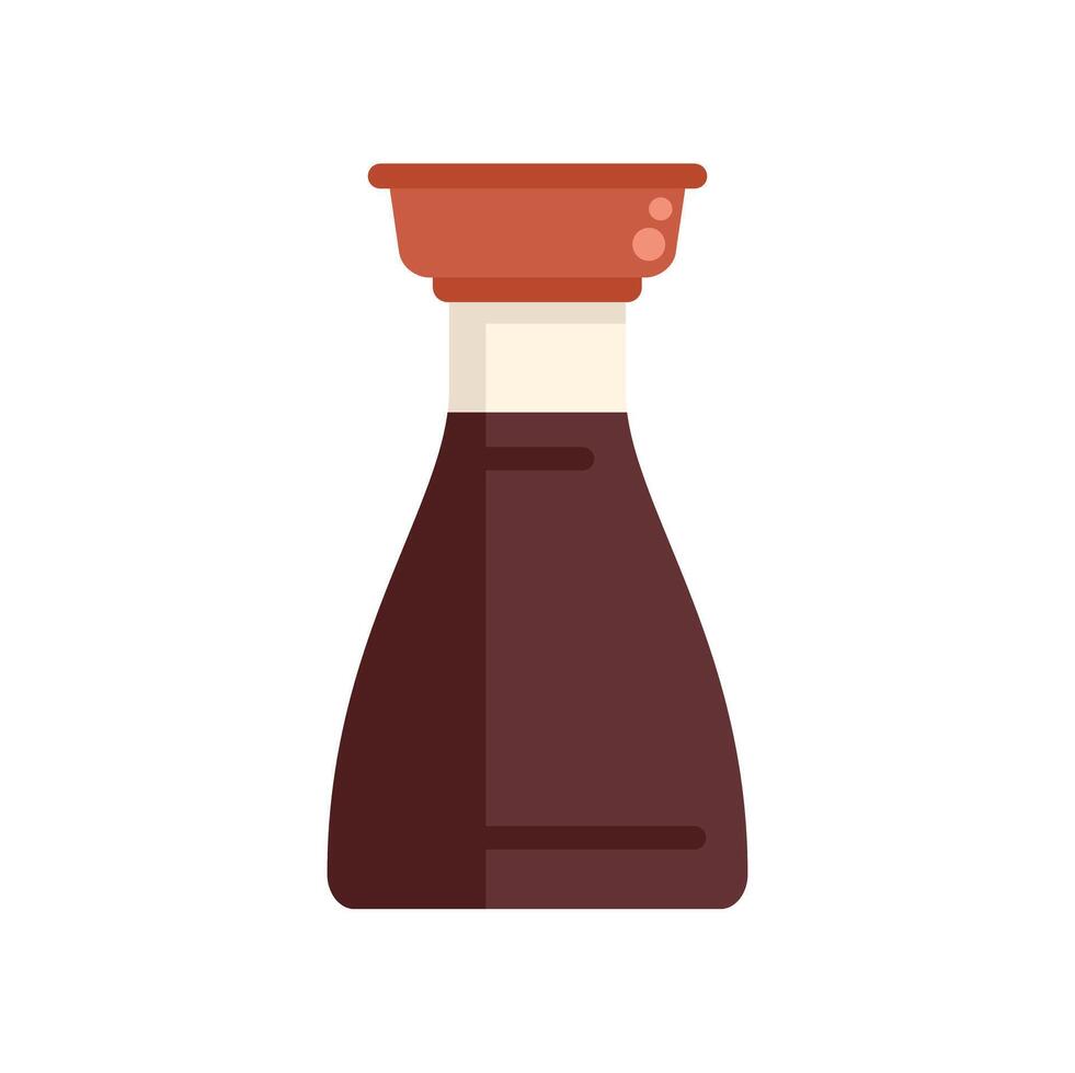 Soy sauce bottle standing on white background vector