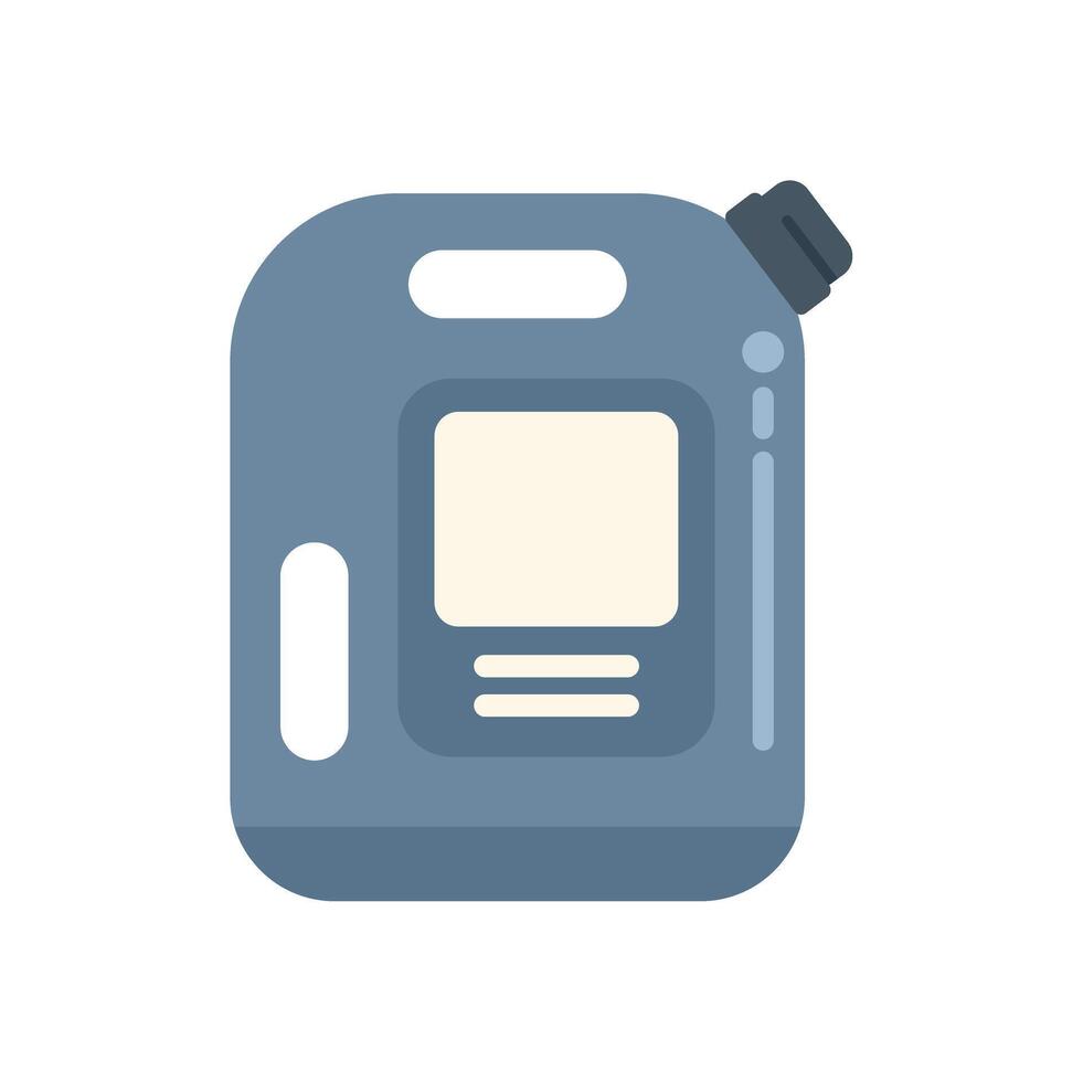 Plastic jerrycan showing empty label for chemical product vector