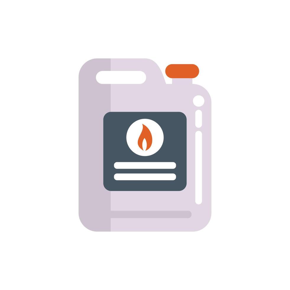 Jerrycan with flammable liquid showing warning sign flat icon design vector