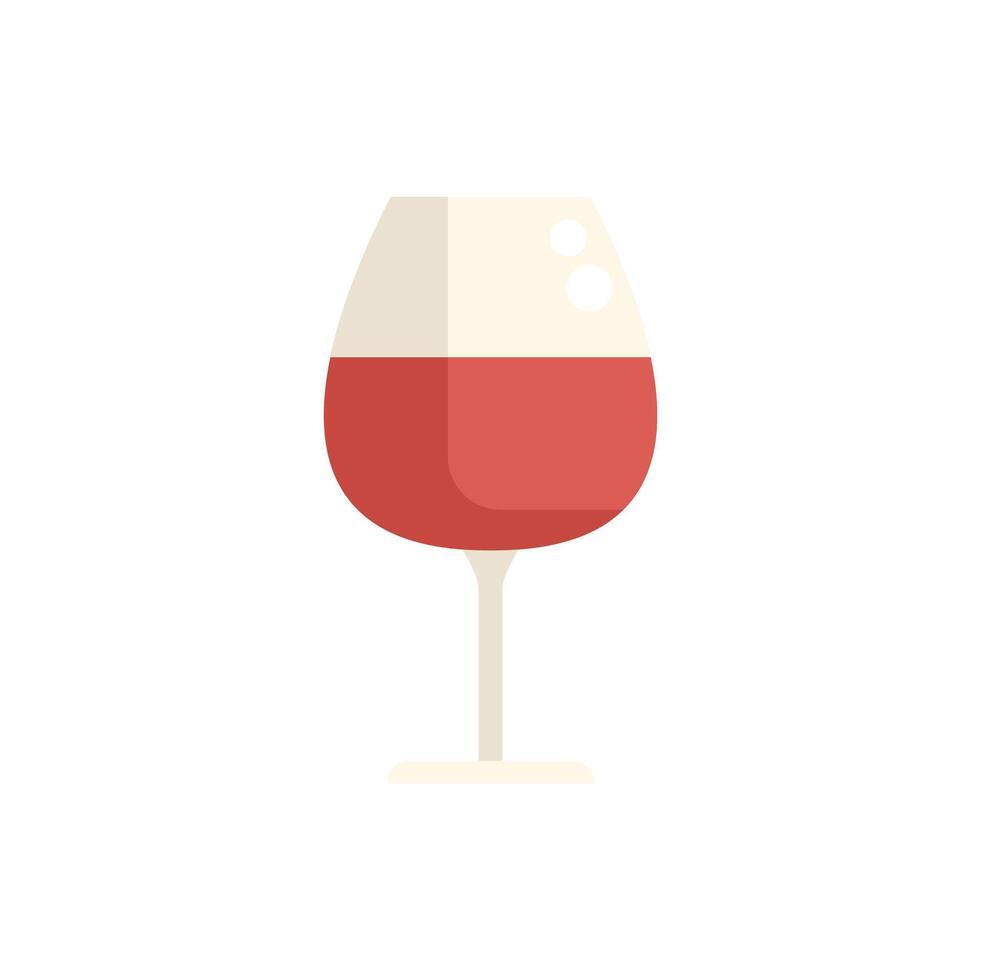 Wine glass containing red wine with minimalist design vector