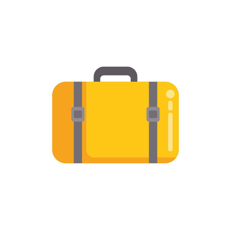 Yellow suitcase ready for summer vacation trip vector