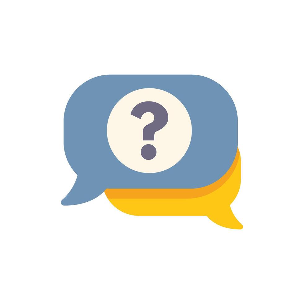 Speech bubble showing question mark being asked vector