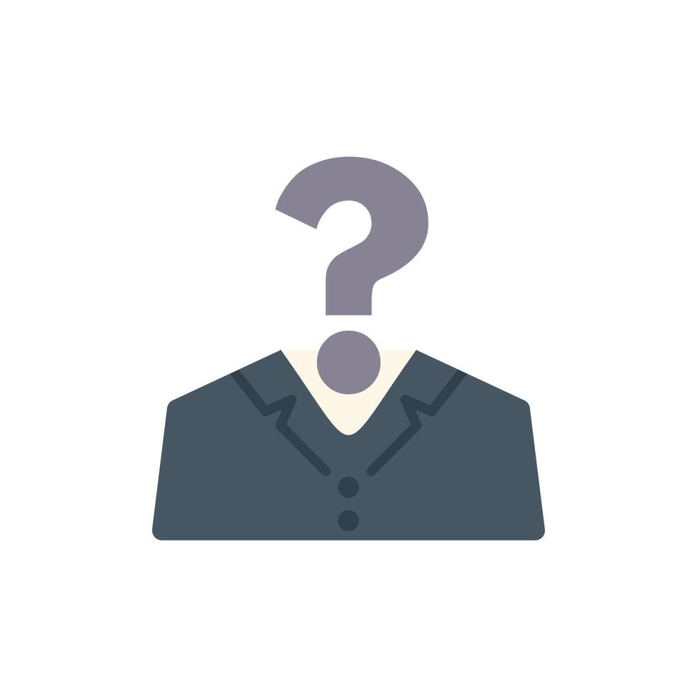 Businessman with question mark instead of head is thinking about problem vector