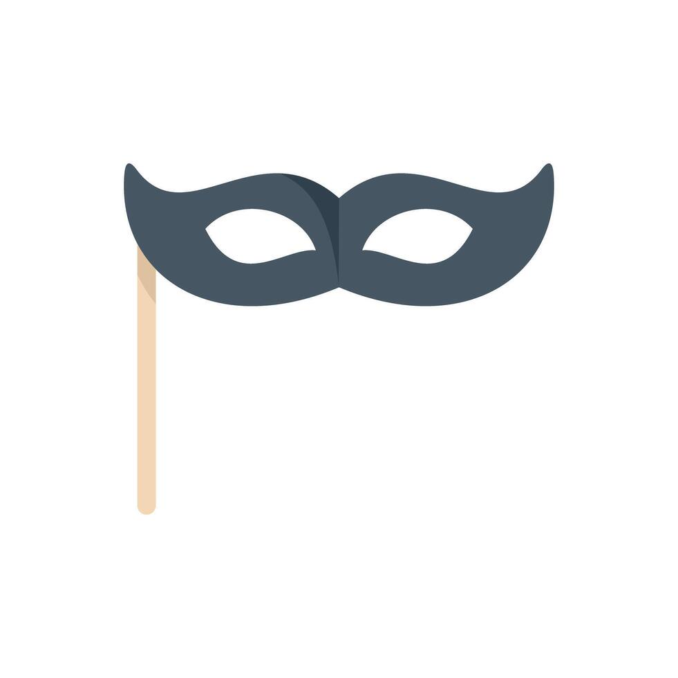 Black carnival mask with stick for party celebration vector