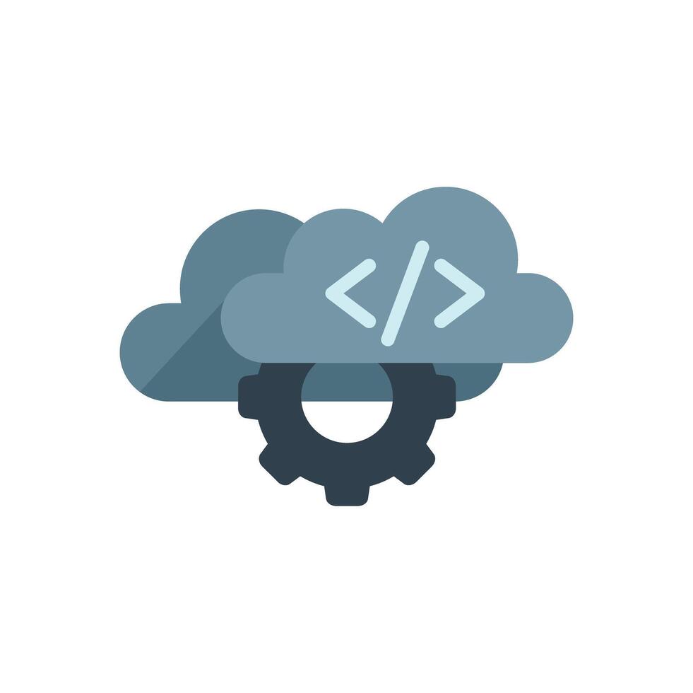 Cloud computing development gear system integration icon vector