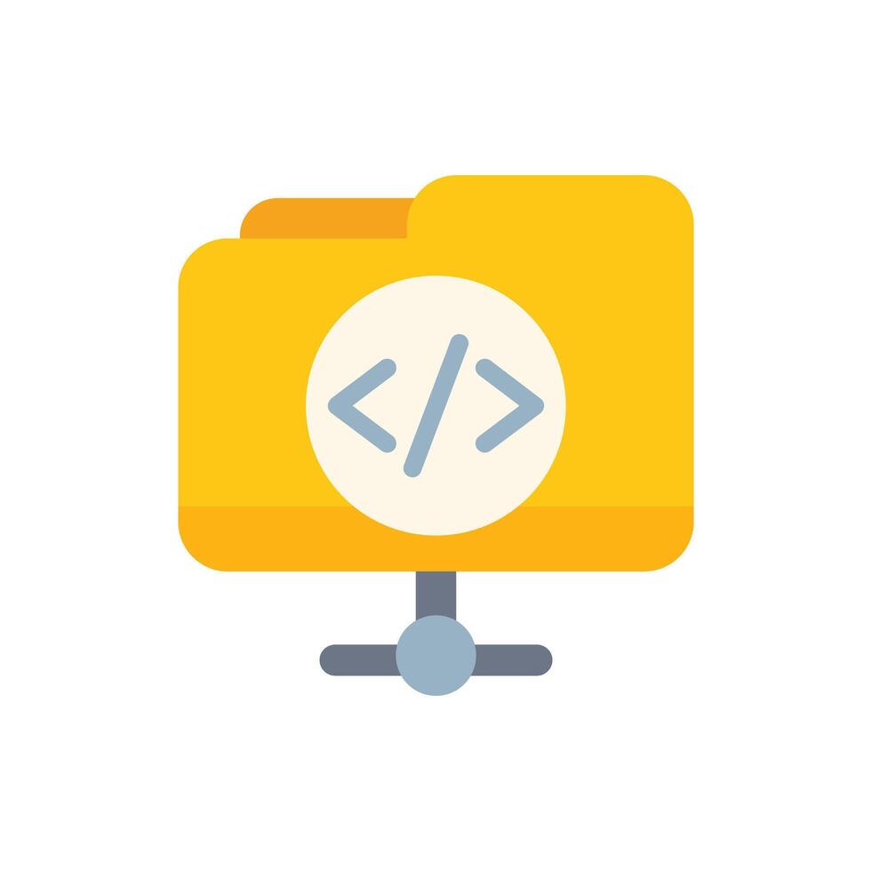 Network folder sharing code programming symbol icon vector