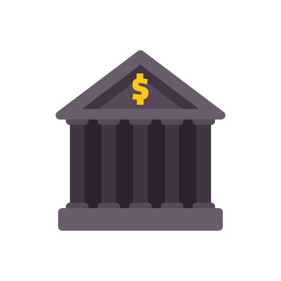 Bank building facade showing financial institution with columns vector
