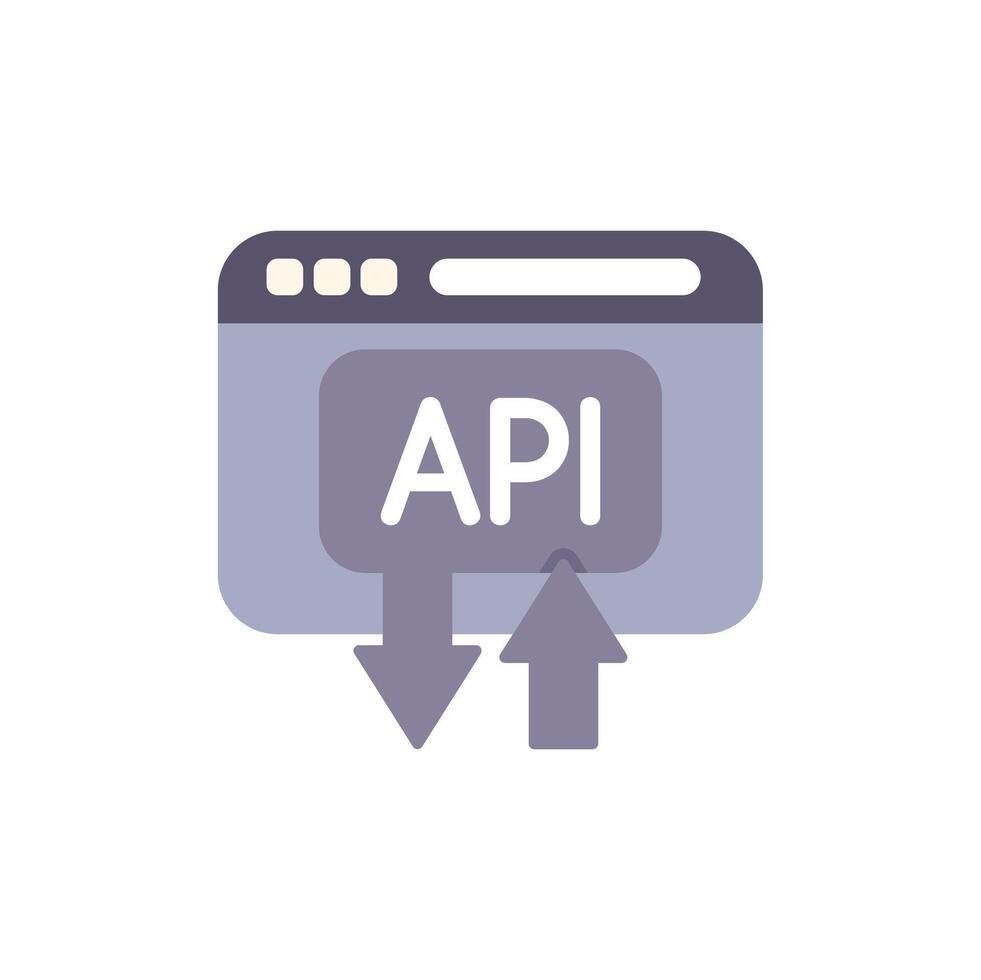 Website api interface exchanging data with up and down arrows vector