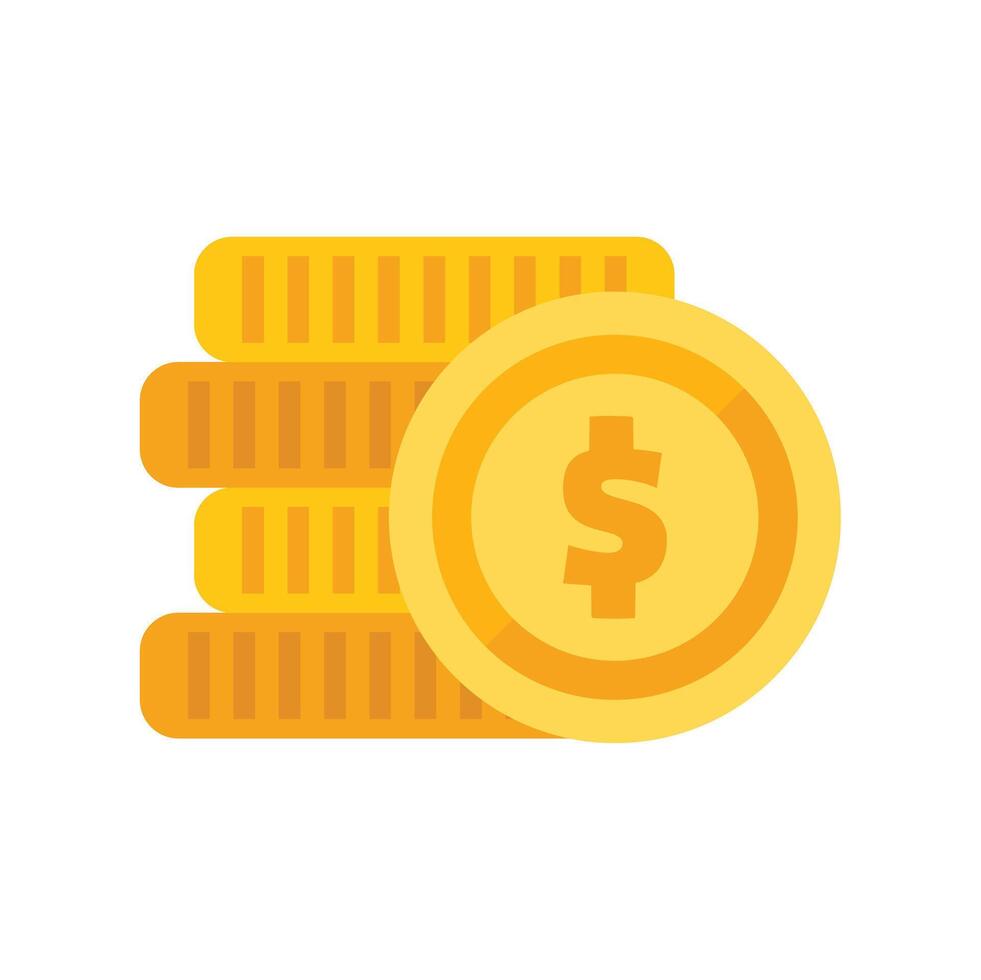 Stack of gold coins increasing showing increasing funds vector