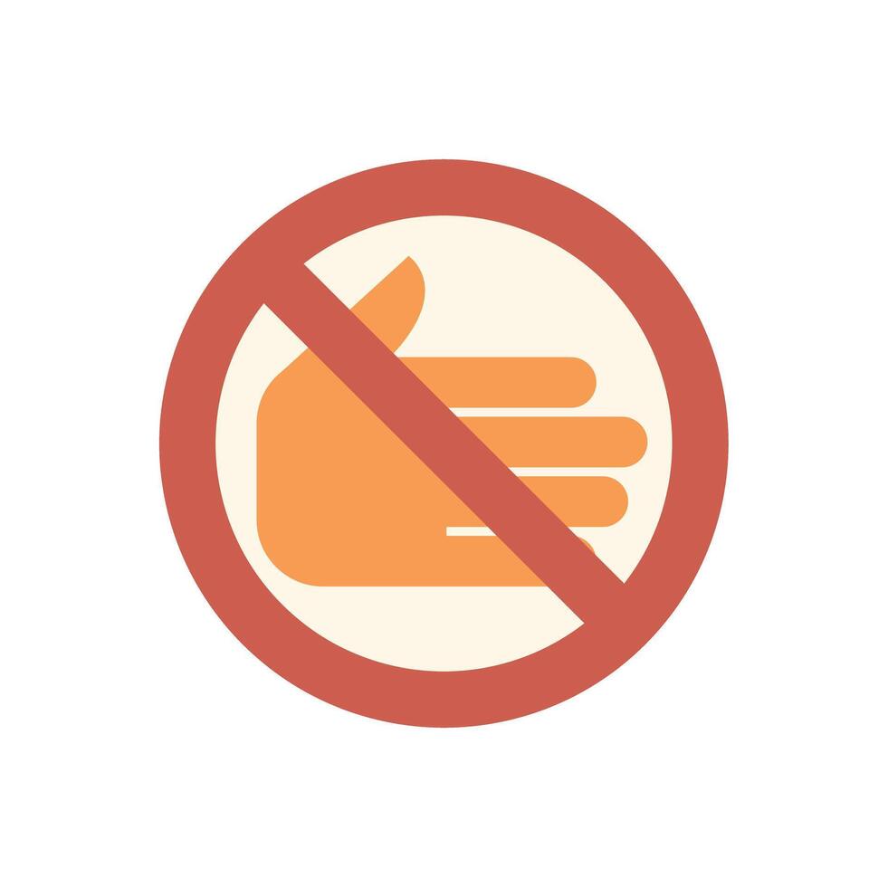 No handshake sign showing stop handshaking vector