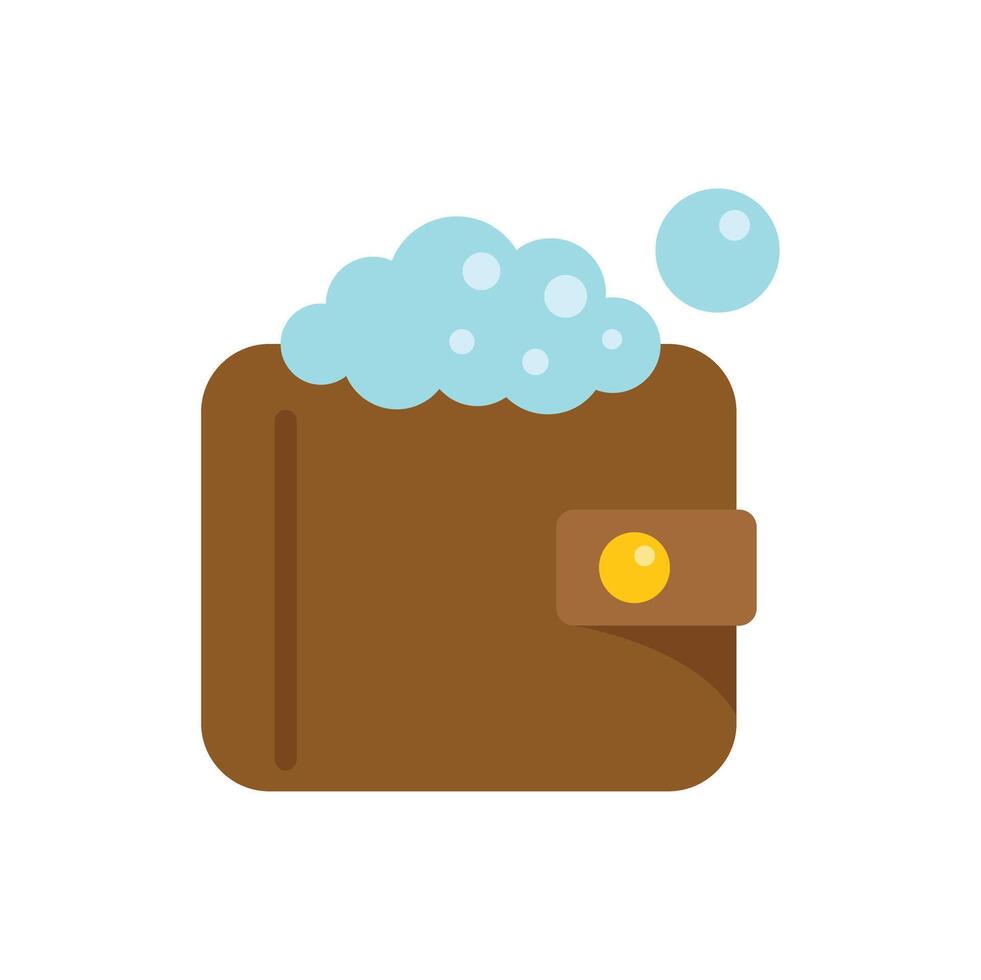 Money laundering concept with wallet full of soap bubbles vector
