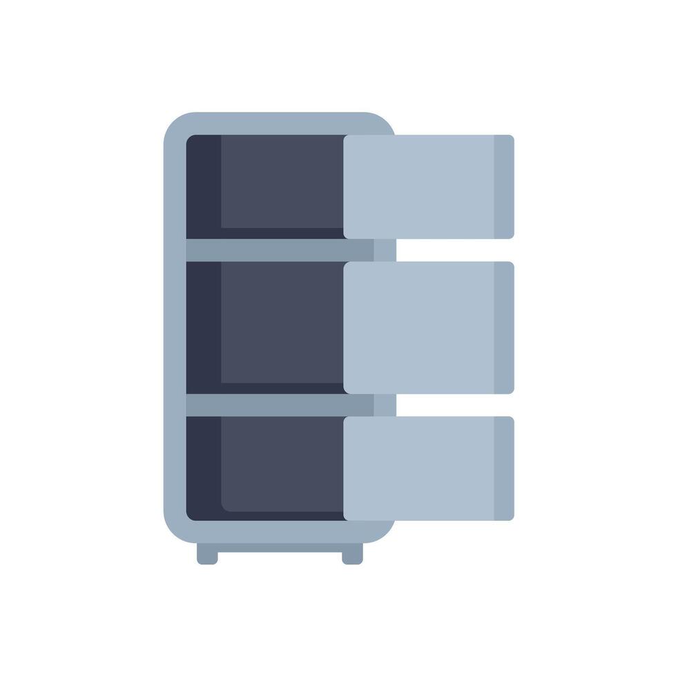 Opened server rack is being prepared for maintenance vector