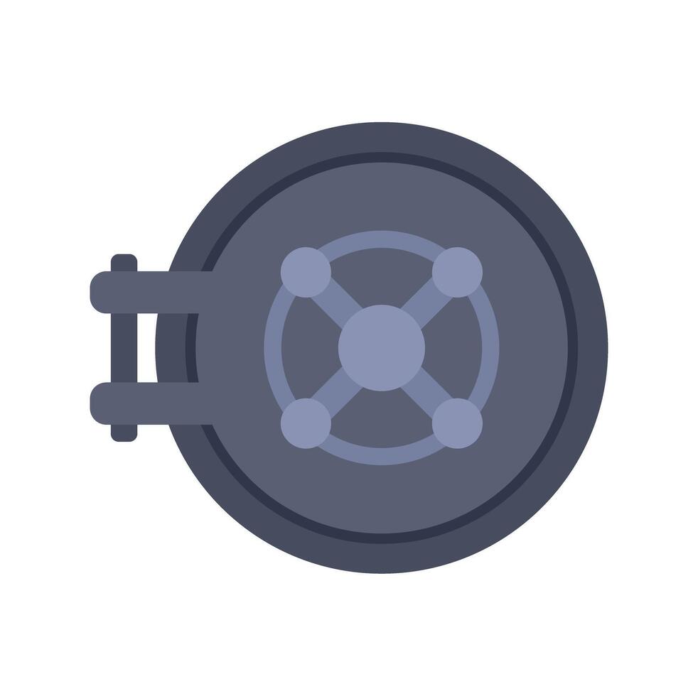 Round bank vault door locking mechanism vector