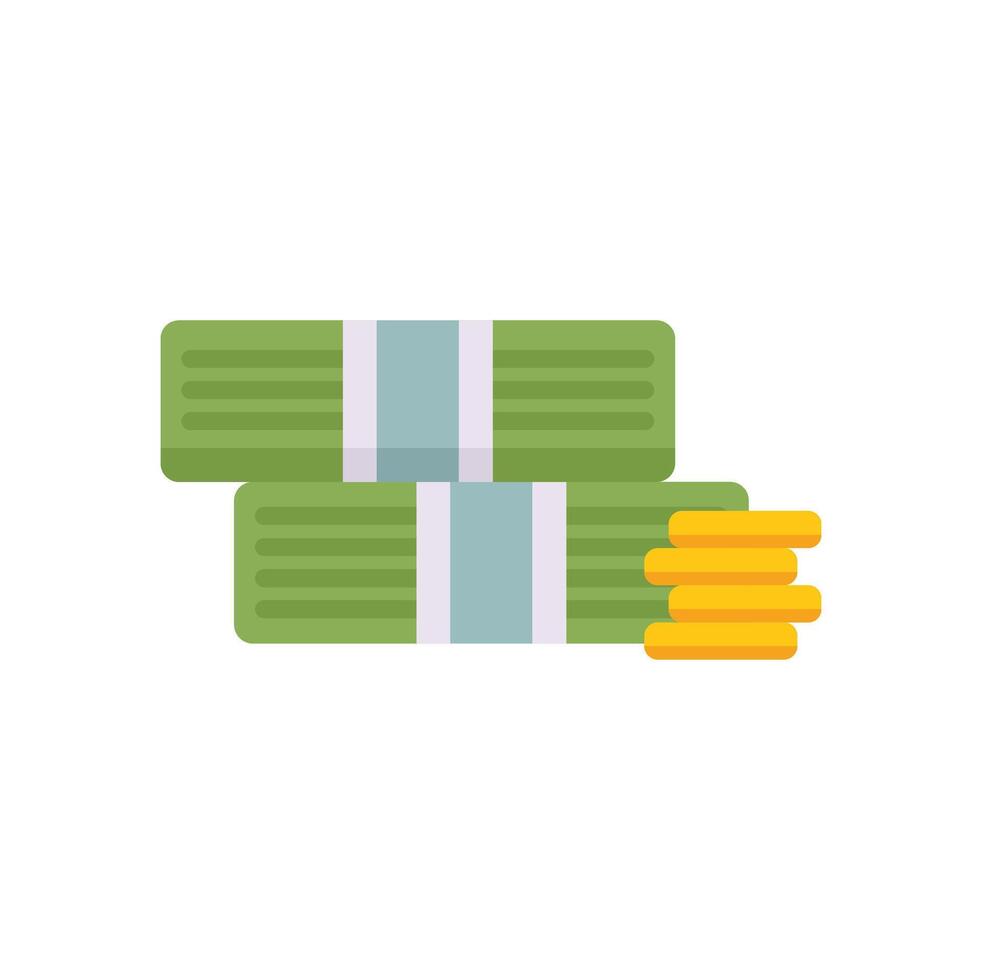 Stack of banknotes and coins representing savings or wealth accumulation vector