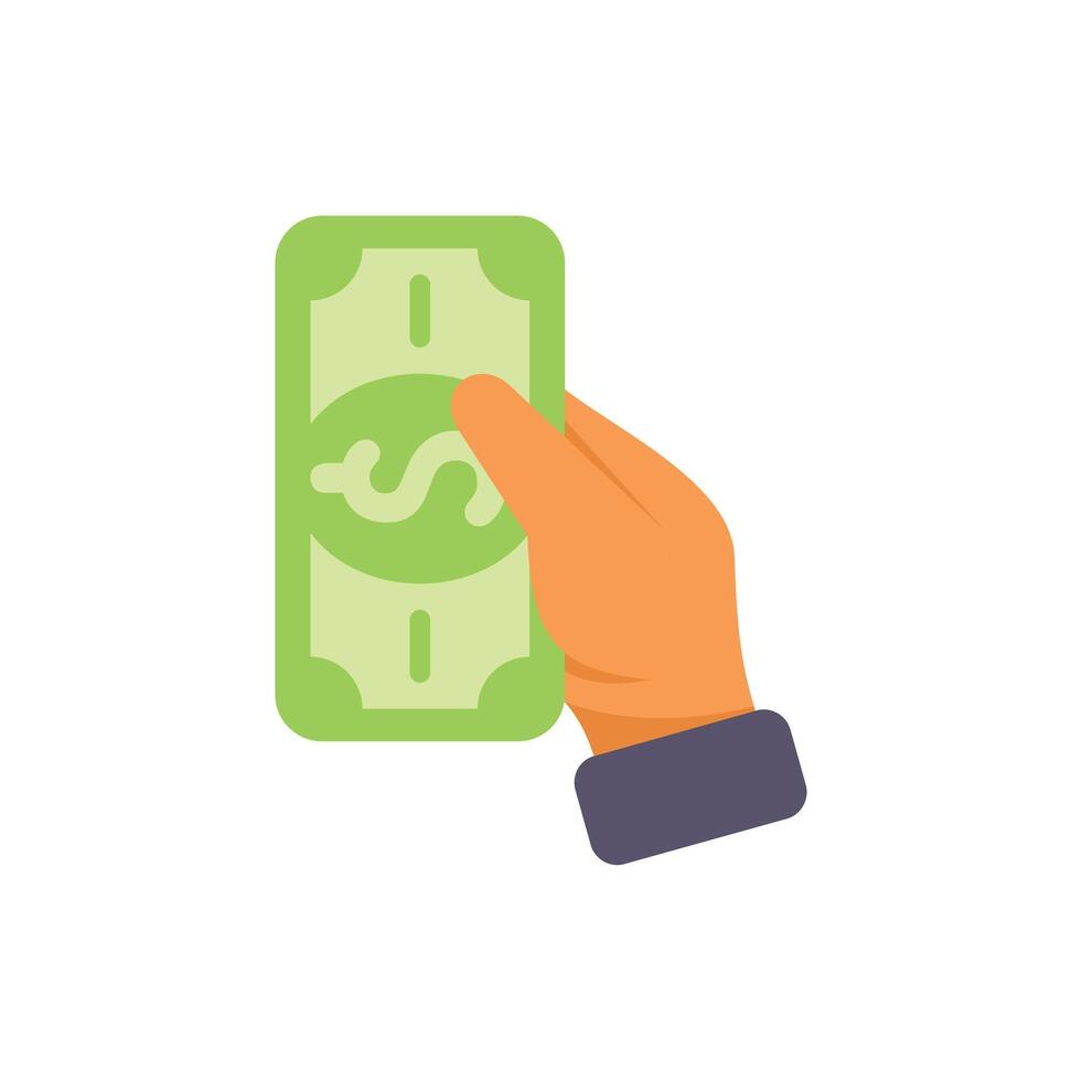 Businessman hand holding banknote making payment vector