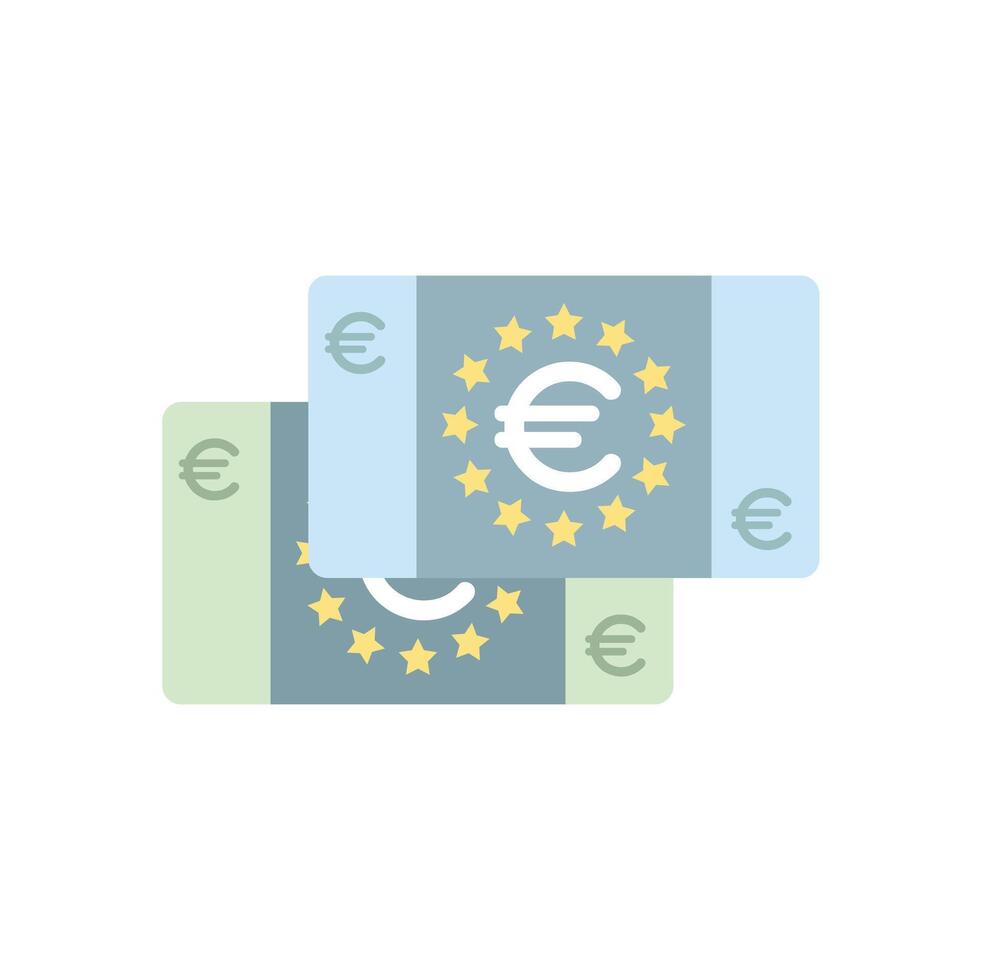 Euro banknotes stack representing european union currency vector