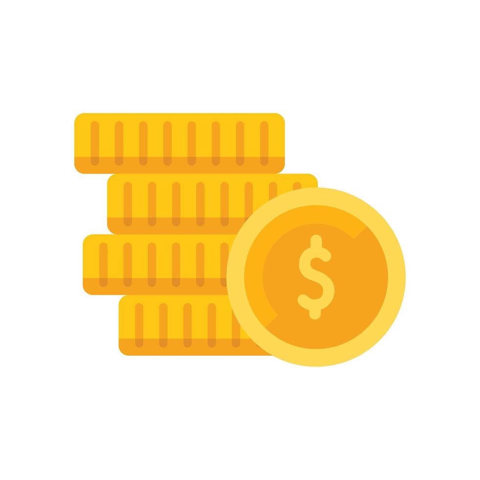 Stack of gold coins increasing describing investment growth vector