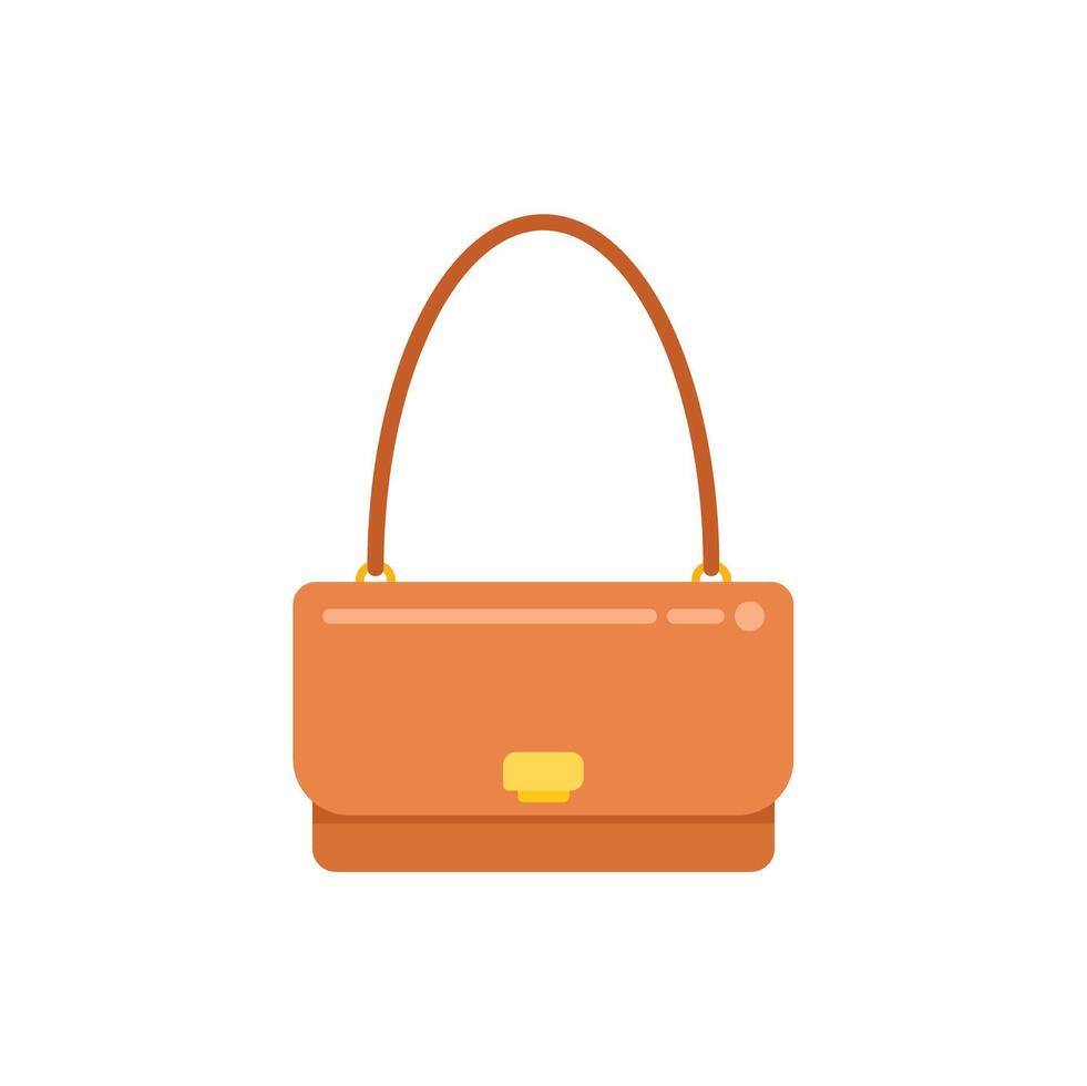 Brown leather handbag with golden clasp showing elegance and style vector