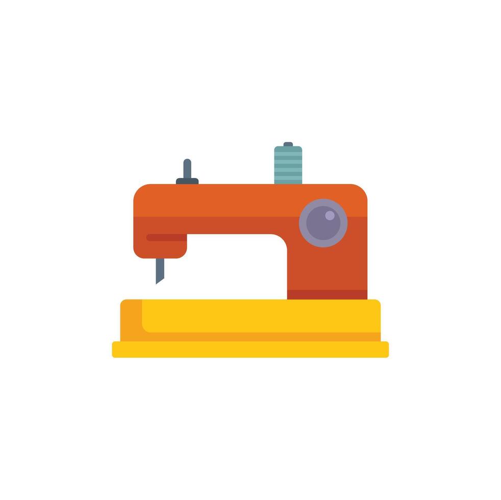 Sewing machine standing on table for handmade clothes production vector