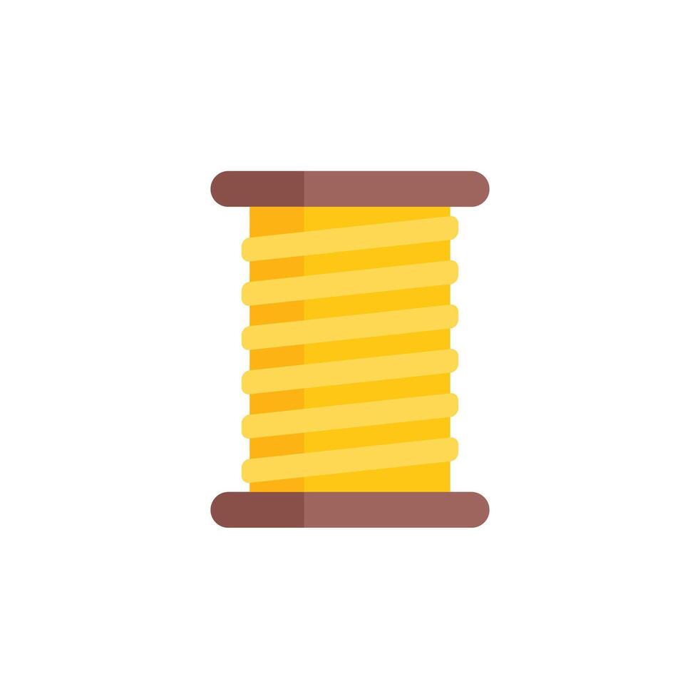 Yellow thread spool for sewing and tailoring vector