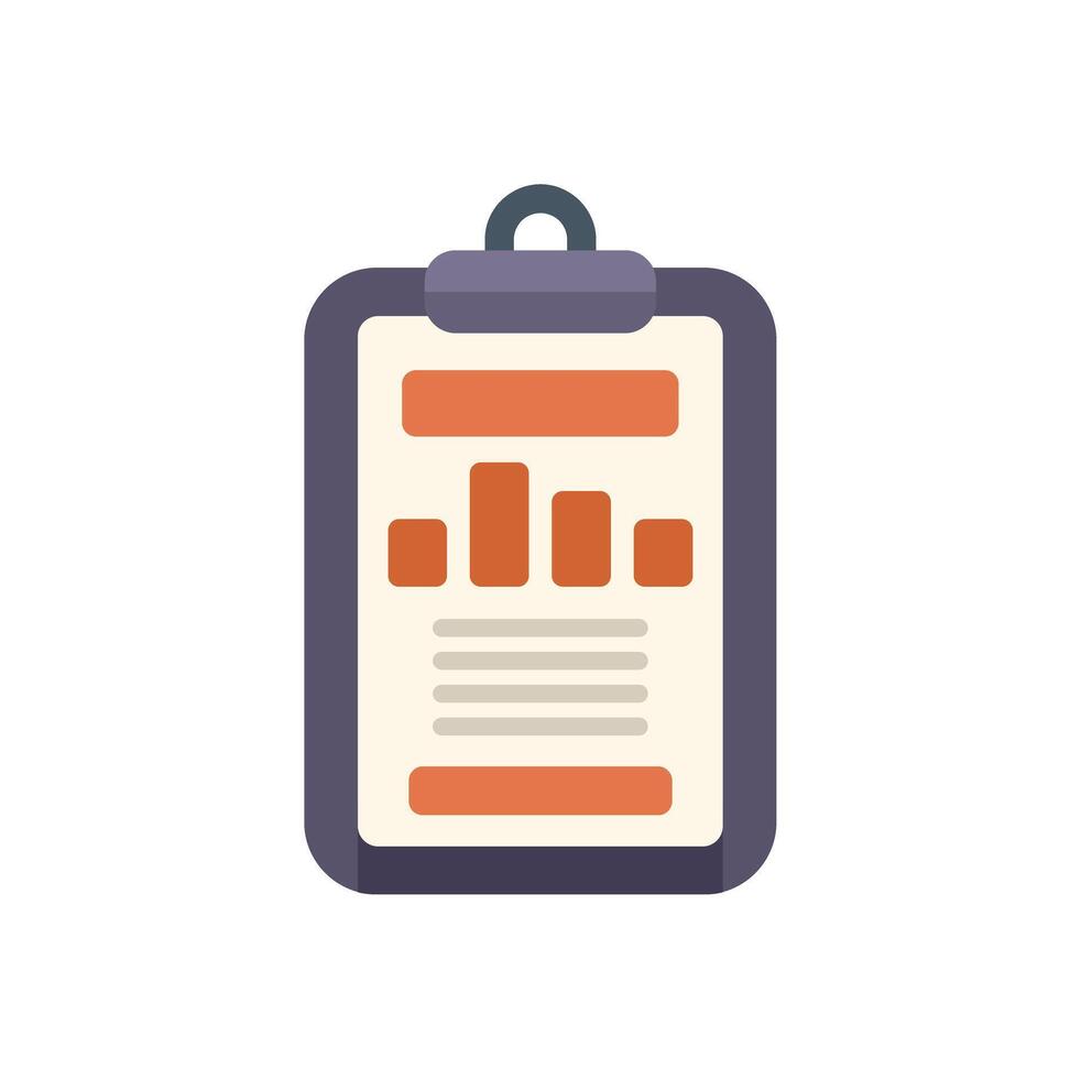 Clipboard showing business report with charts and data analysis vector
