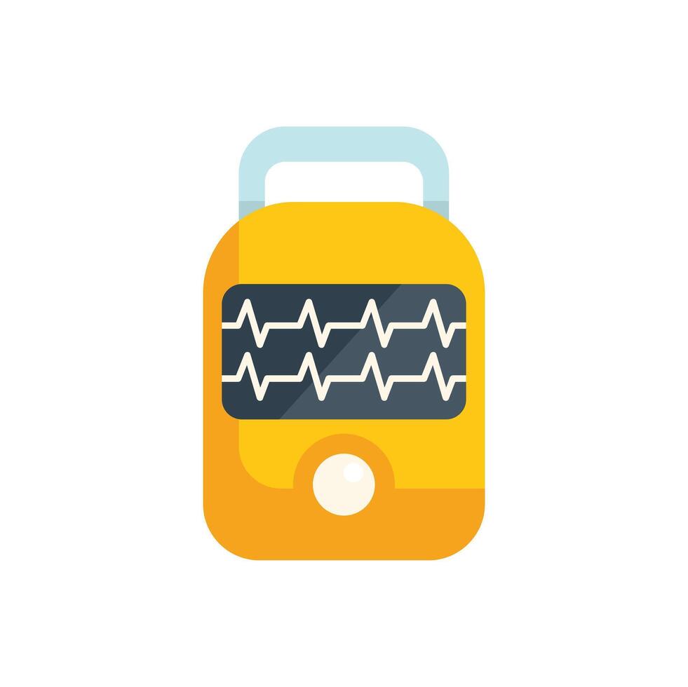 Portable defibrillator showing heartbeat rate displaying cardiac rhythm vector