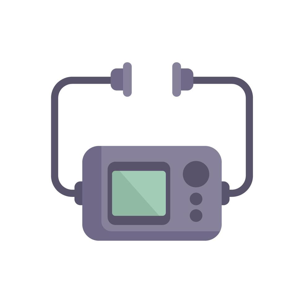 Underwater fishing camera showing empty screen with buttons and cable vector