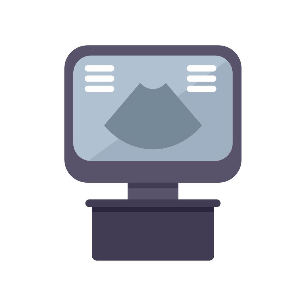 Ultrasound machine displaying sonogram for medical diagnosis vector