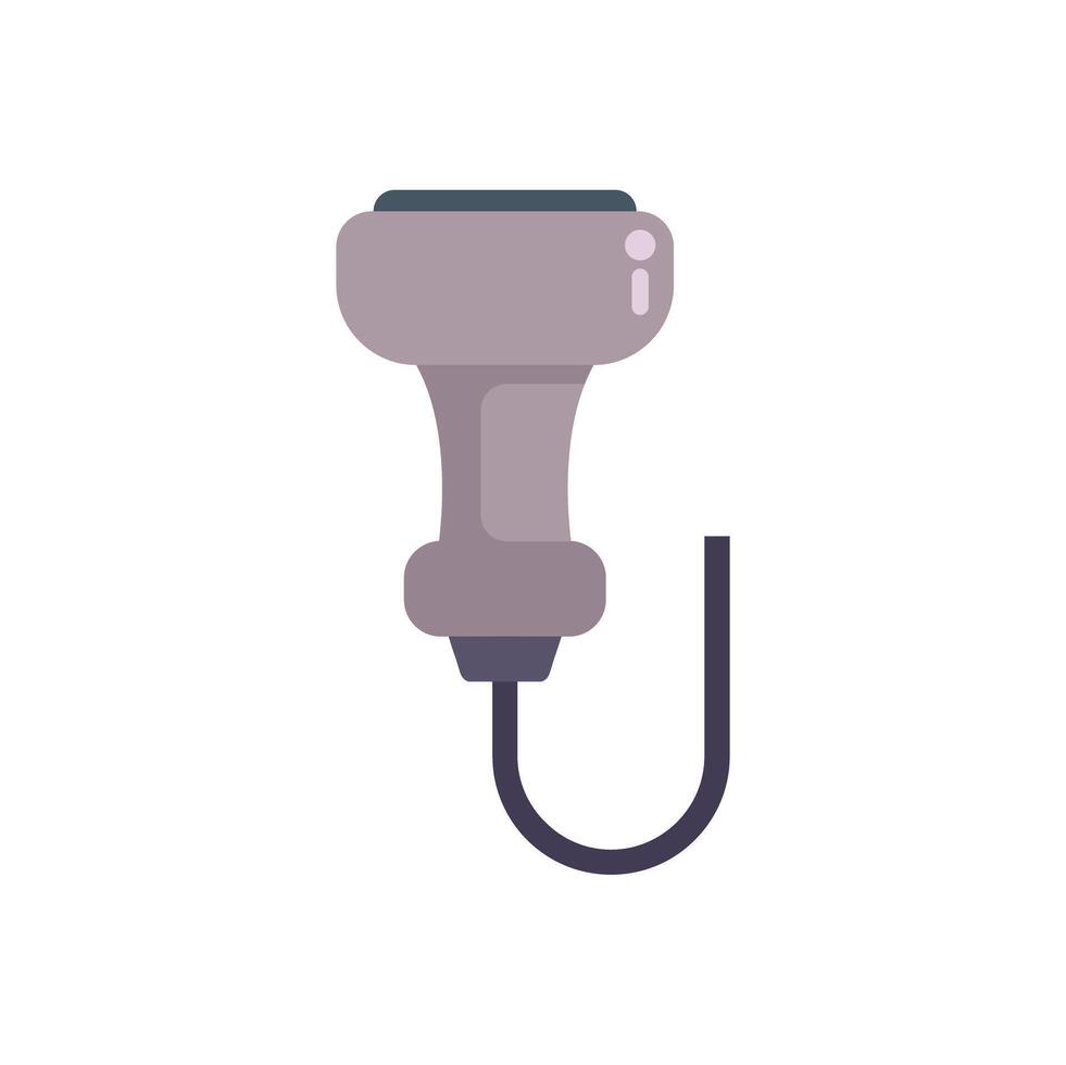 Medical ultrasound probe transducer performing sonography scan procedure vector