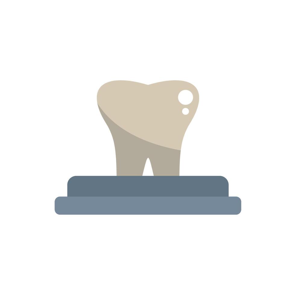 Single tooth standing on a base, dental implant concept illustration vector