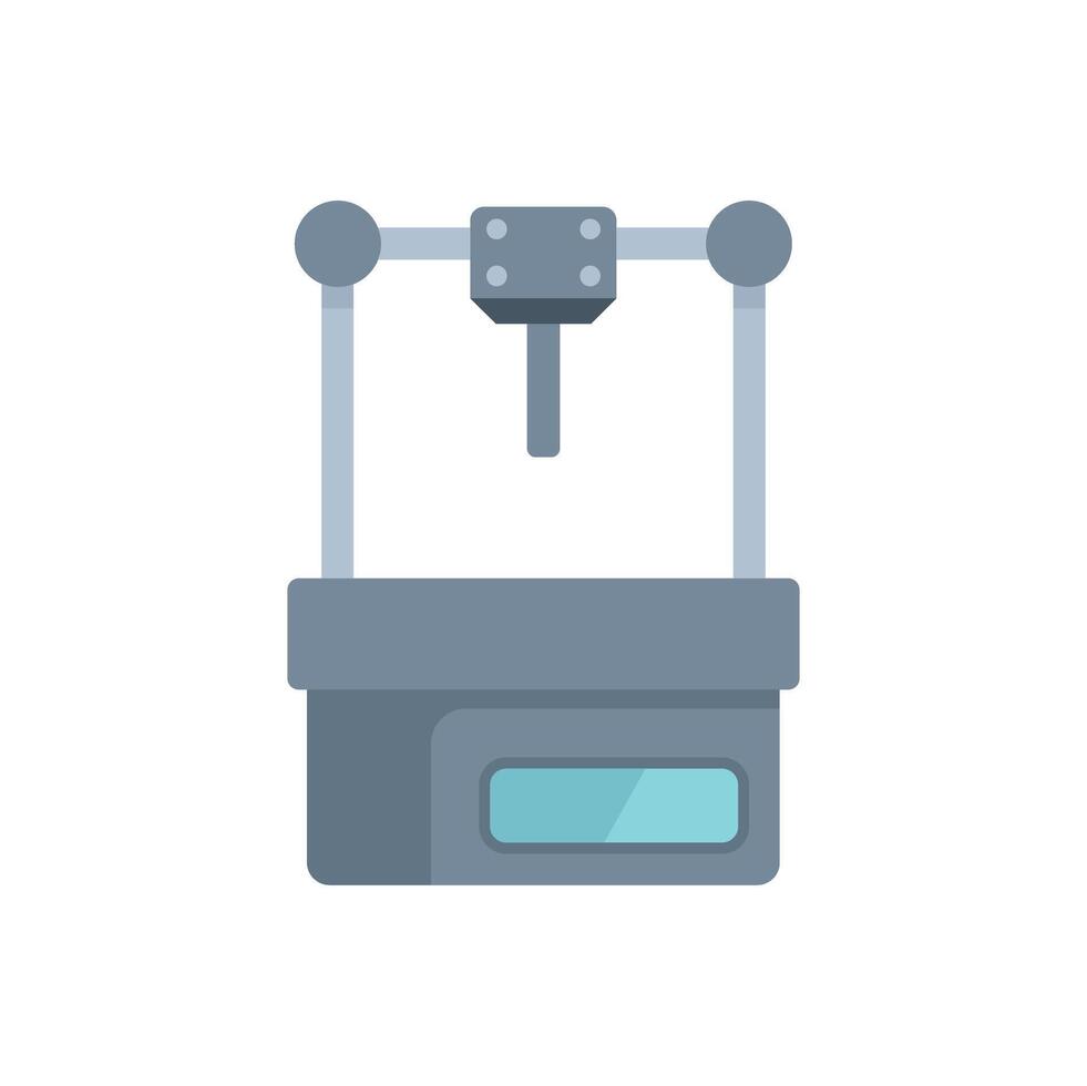 Modern 3d printer creating prototype model using plastic filament vector