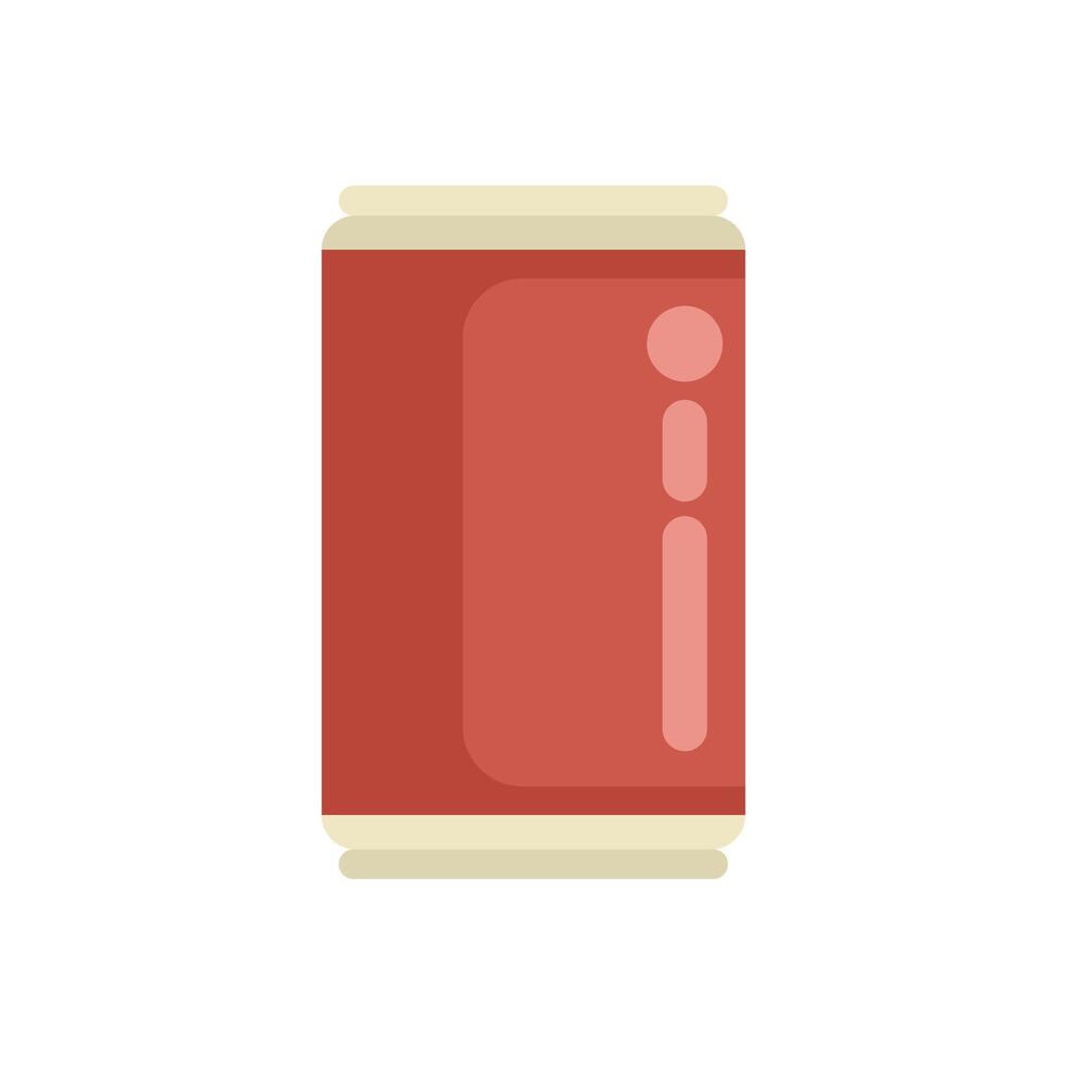 Red aluminum can standing up on white background vector